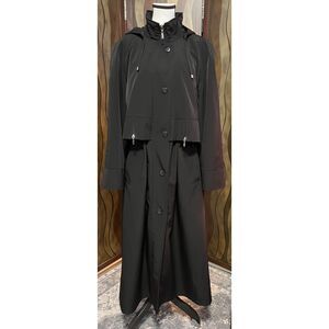 Fleet Street Hooded and Lined Trench coat. Size 12.